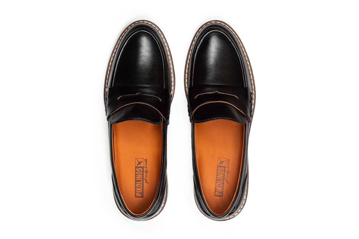 Pikolinos Aldaya W8J-3541-BLK Slip-On Leather Loafers BLACK BRAND NEW - AllSportsWearUSA