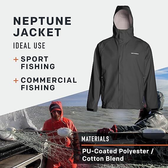 Grundens Mens Neptune 319 Green Commercial Fishing Jacket - AllSportsWearUSA