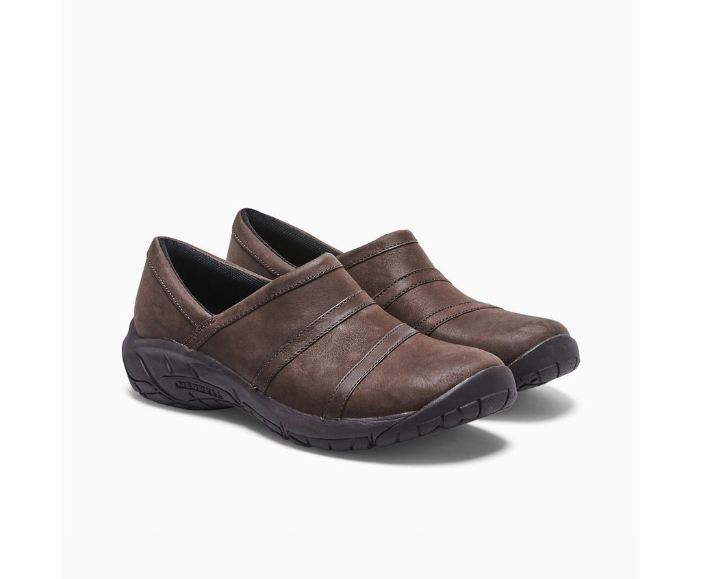 MERRELL Womens Encore Moc 4 Bracken Brown Leather J001436 Slip On - AllSportsWearUSA