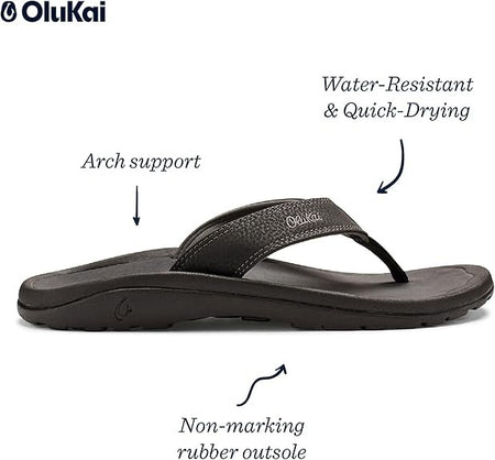 OluKai Ohana Men’s Beach Sandals 10110-4042 BlackDark Shadow