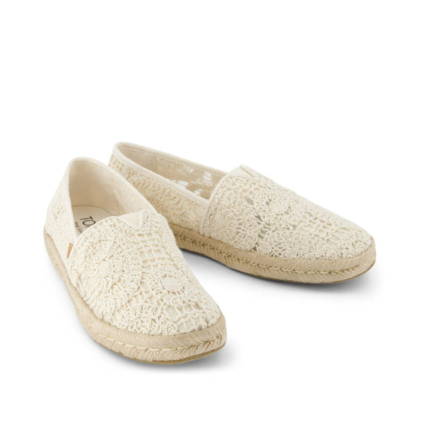 Toms Women's Alpargata Rope 2.0 Espadrille 10021941 Natural Crochet Lace