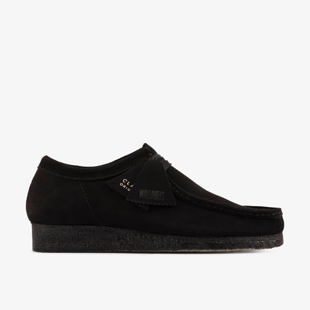 Clarks Originals Wallabee Men's Lace Up Suede Moccasin 26155519 Black