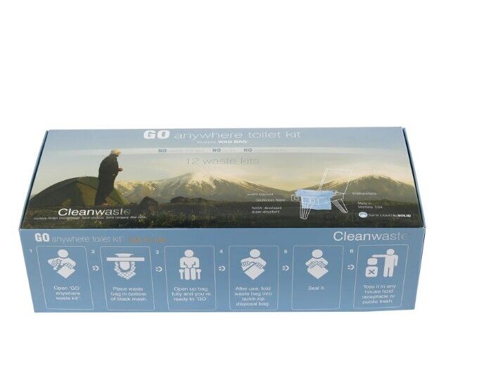 Cleanwaste GO Anywhere Toilet Kits-100/Pack (D007W00) NEW - AllSportsWearUSA