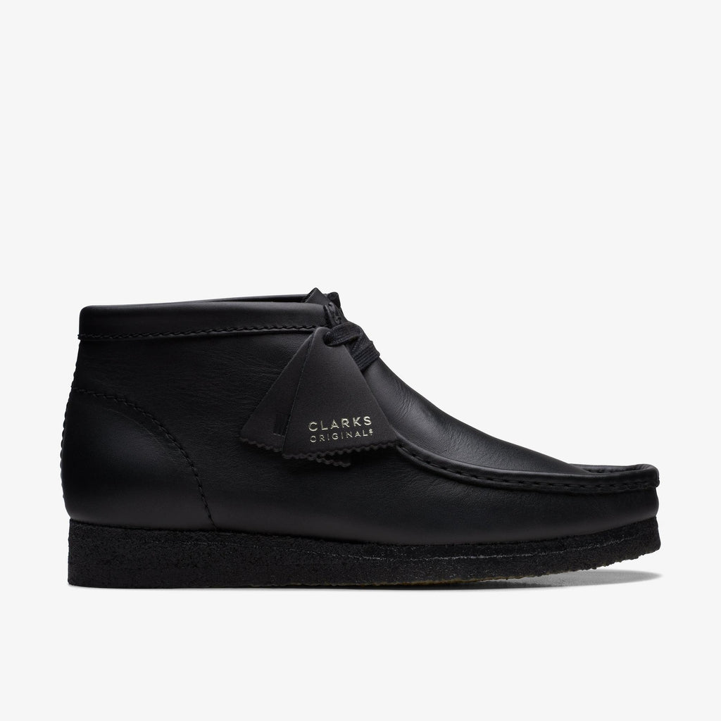 Clarks Men's Wallabee Boots 26155512  Black Leather