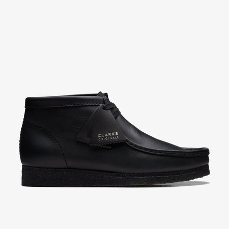 Clarks Men's Wallabee Boots 26155512  Black Leather