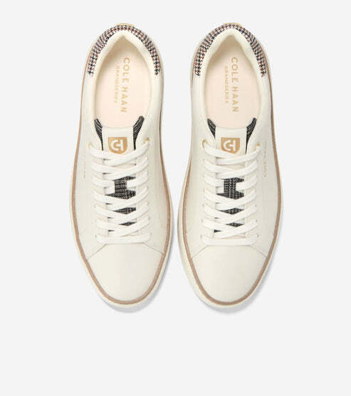 Cole Haan Women's GrandPrø Topspin Sneaker W31390  Ivory-Mini Plaid