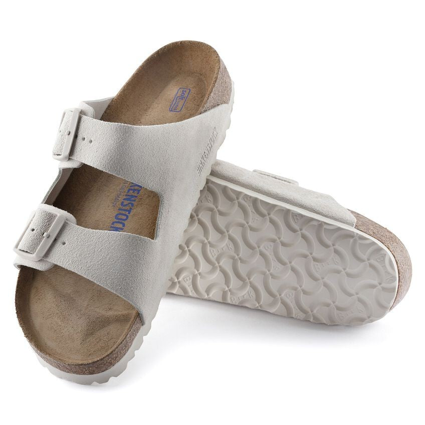 Birkenstock Arizona Soft Footbed Suede Unisex Sandals  1024554 Antique White