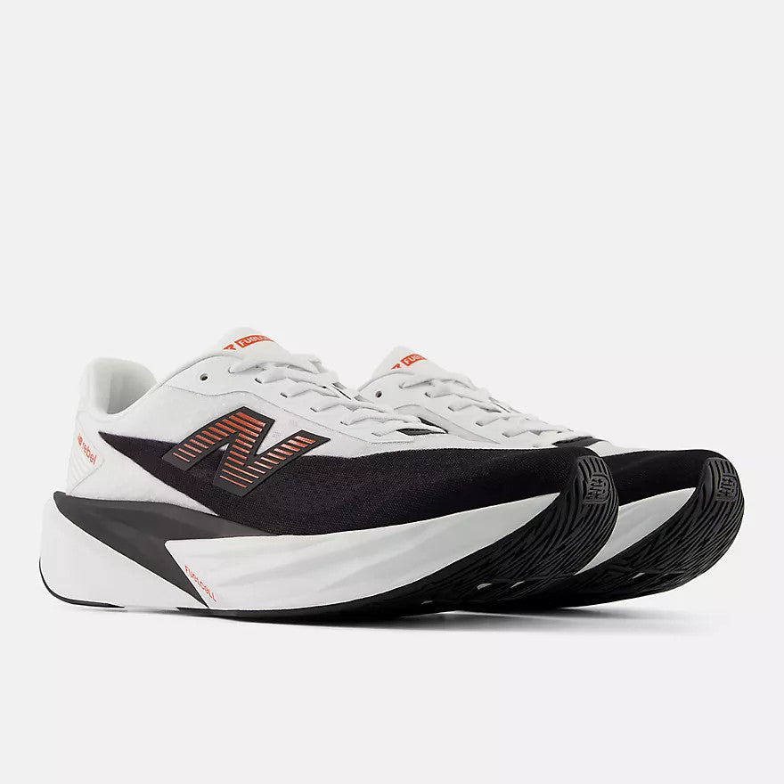 New Balance Men's Fuel Cell Rebel V5 Shoes MFCX93C White with Neo Flame
