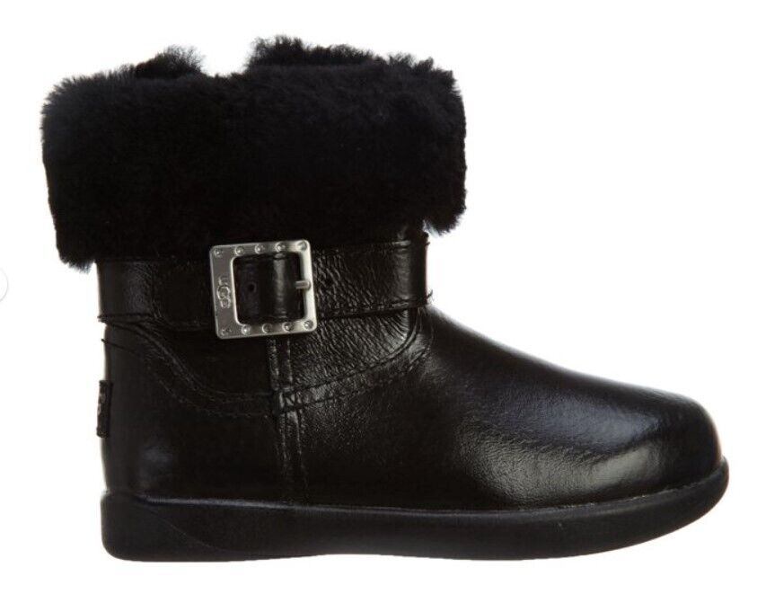 UGG Toddler Gemma Patent Leather Boots 1005149T-BLK Size 8.5 Brand New - AllSportsWearUSA