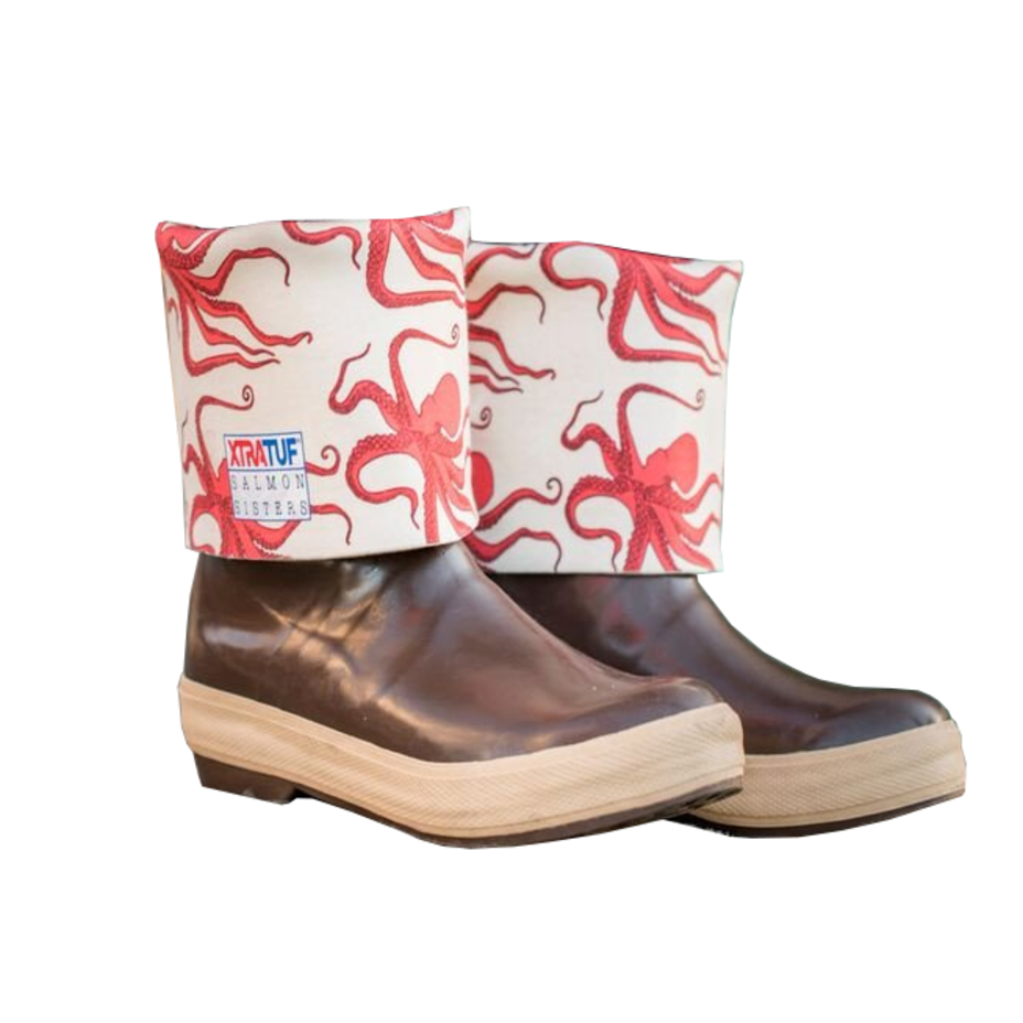 Xtratuf  Women's Salmon Sisters Legacy Boots 7 Copper/Tan Octopus Print 22490