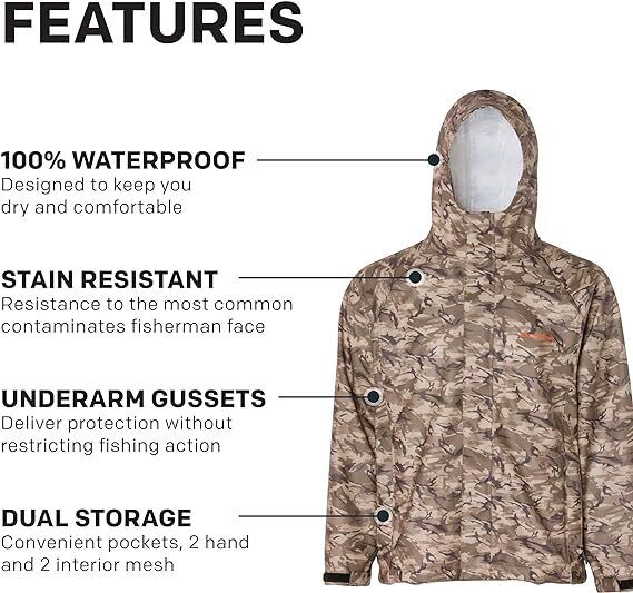 Grundens Men’s Neptune Commercial 10079-204 Camo Stone Fishing Jacket Brand New - AllSportsWearUSA