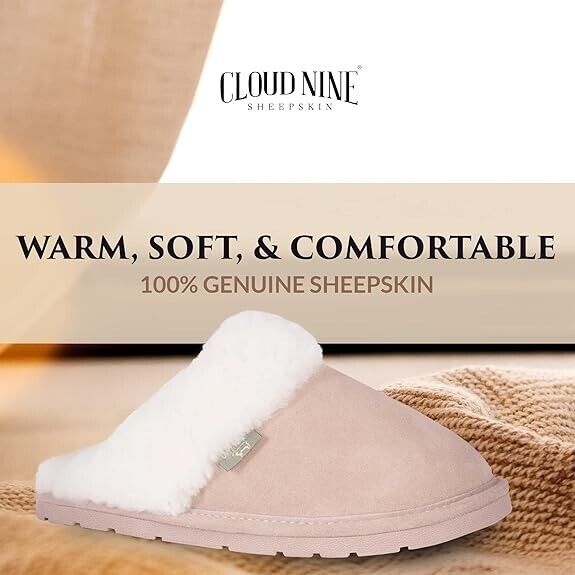 Cloud Nine Sheepskin Indoor Outdoor Scuff House Slippers for Women BRAND NEW - AllSportsWearUSA