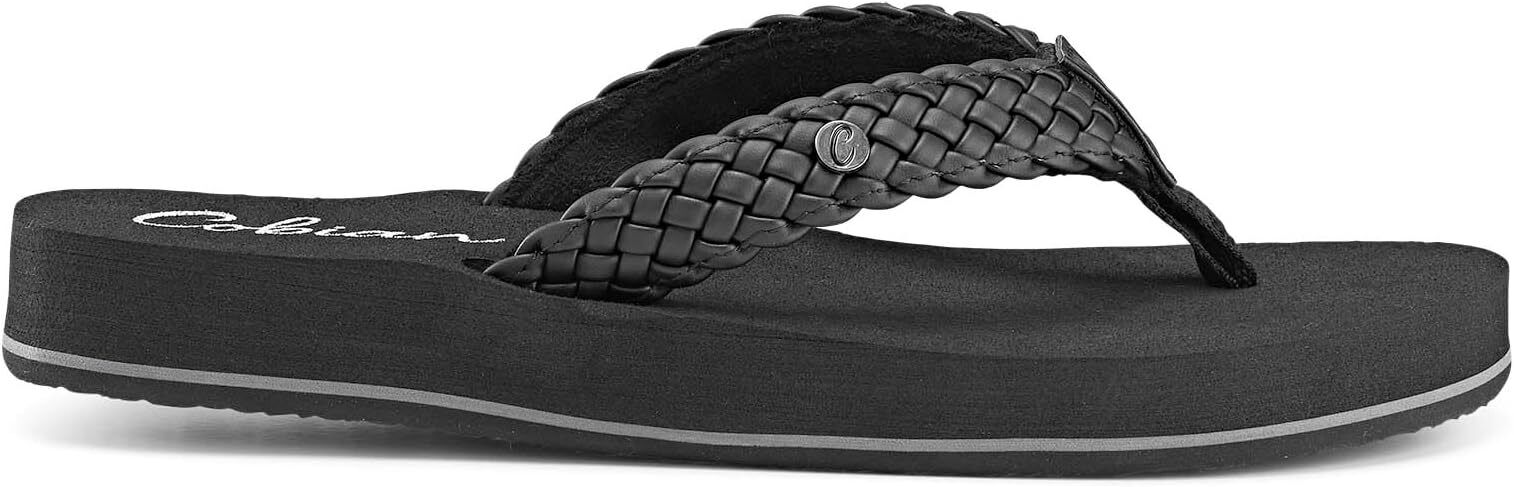 Cobian Womens Braided Bounce BRB10001 BLACK Flip Flop Sandal Brand New - AllSportsWearUSA