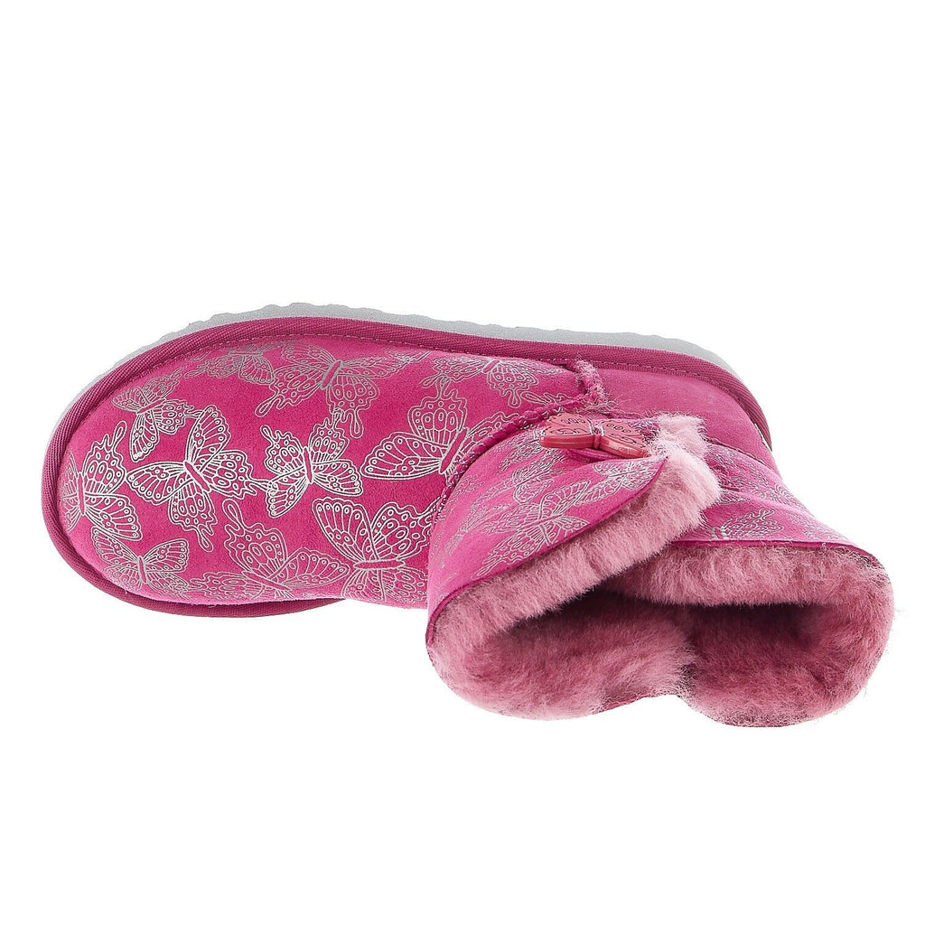 UGG Australia K Bailey Butterfly Boots Pink Suede Size 2 Girls 1002195K-RSPS NEW - AllSportsWearUSA