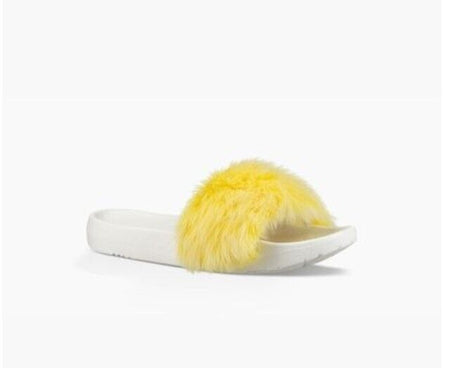 New Ugg Royale Mural Faux Fur Slide Sandal 1092457-LYLL SIZE 6 Brand New - AllSportsWearUSA