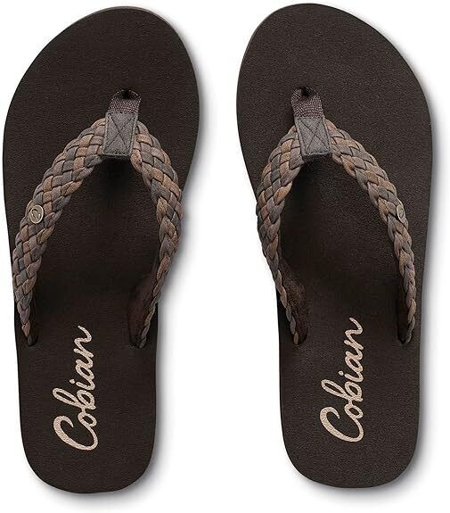 Cobian Womens Braided Bounce BRB10201 CHOCOLATE Flip Flop Sandal Brand New - AllSportsWearUSA