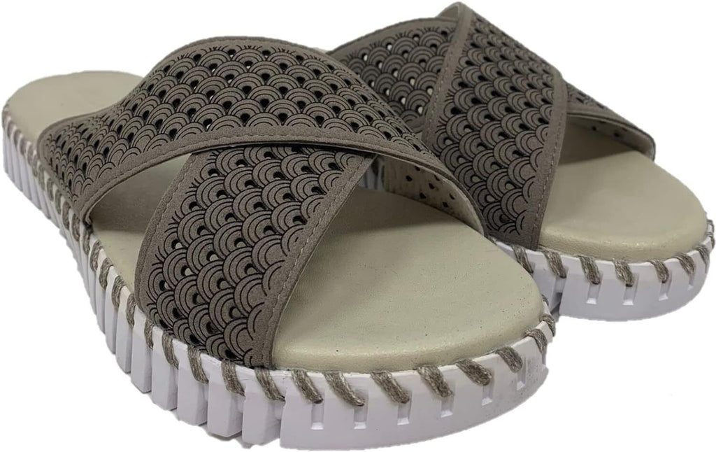 Ilse Jacobsen Womens Tulip 1575 Falcon Cross Band Sandal Slide Brand New - AllSportsWearUSA