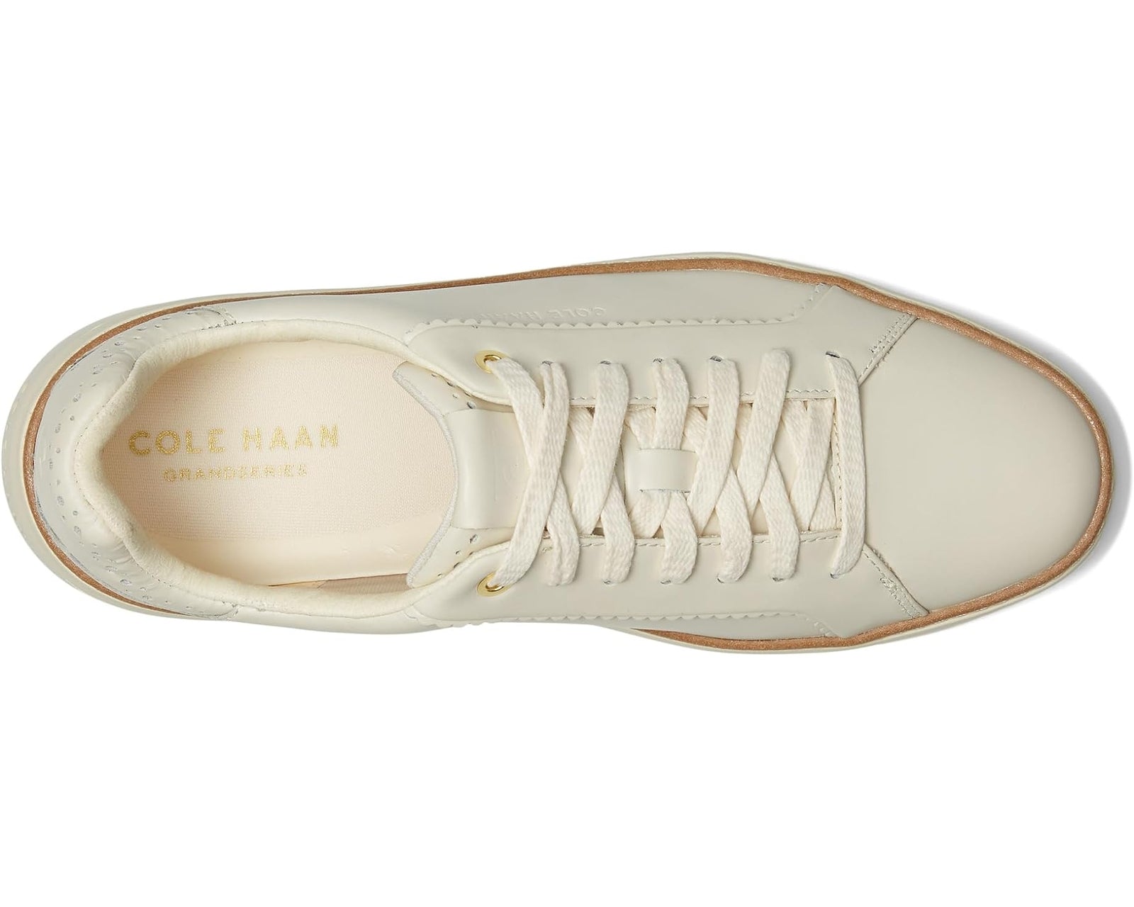Cole Haan Women's  Grandpro Topspin Sneaker W30202 Ivory/Perf/Scallop