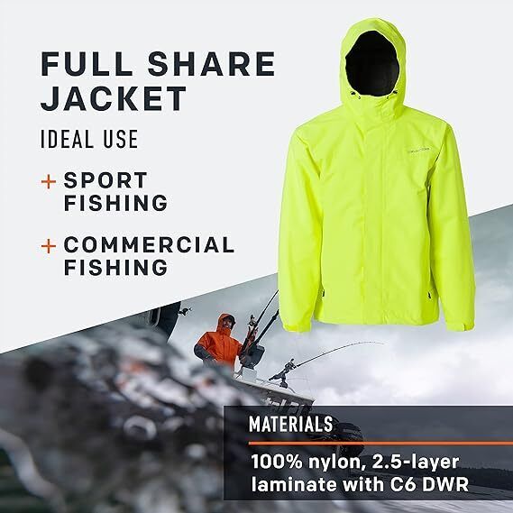Grundens Mens Full Share 10329730 Hi Vis Yellow Jacket Brand New - AllSportsWearUSA