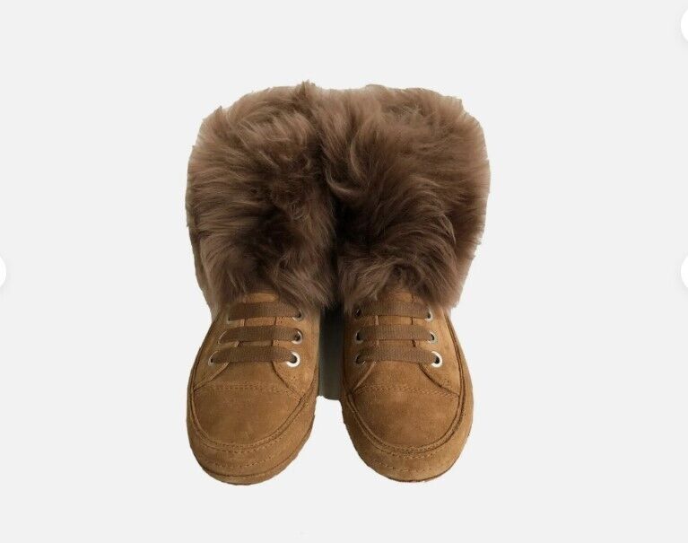 UGG ANTOINE FUR CHESTNUT WOMEN SNEAKERS BOOTS 1019110-CHE Brand New - AllSportsWearUSA