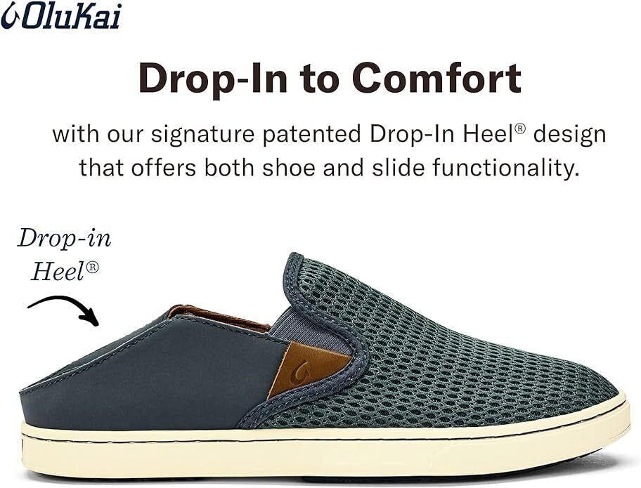 OLUKAI Pehuea Women's Slip On Sneakers, Casual Everyday Shoes Pavement/Pavement - AllSportsWearUSA