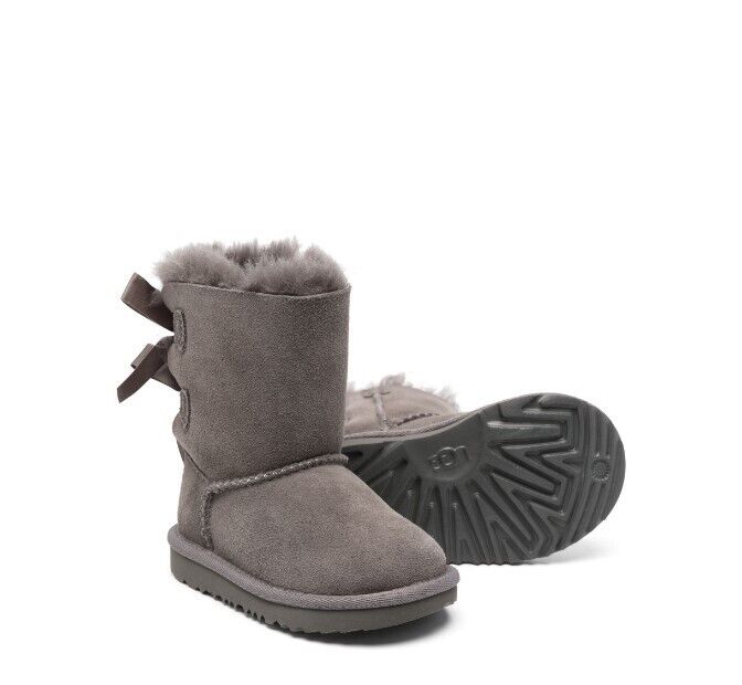 Ugg Girls' Bailey Bow Ii Shearling Boots Toddler 1017394T-GREY SIZE 7 Brand New - AllSportsWearUSA