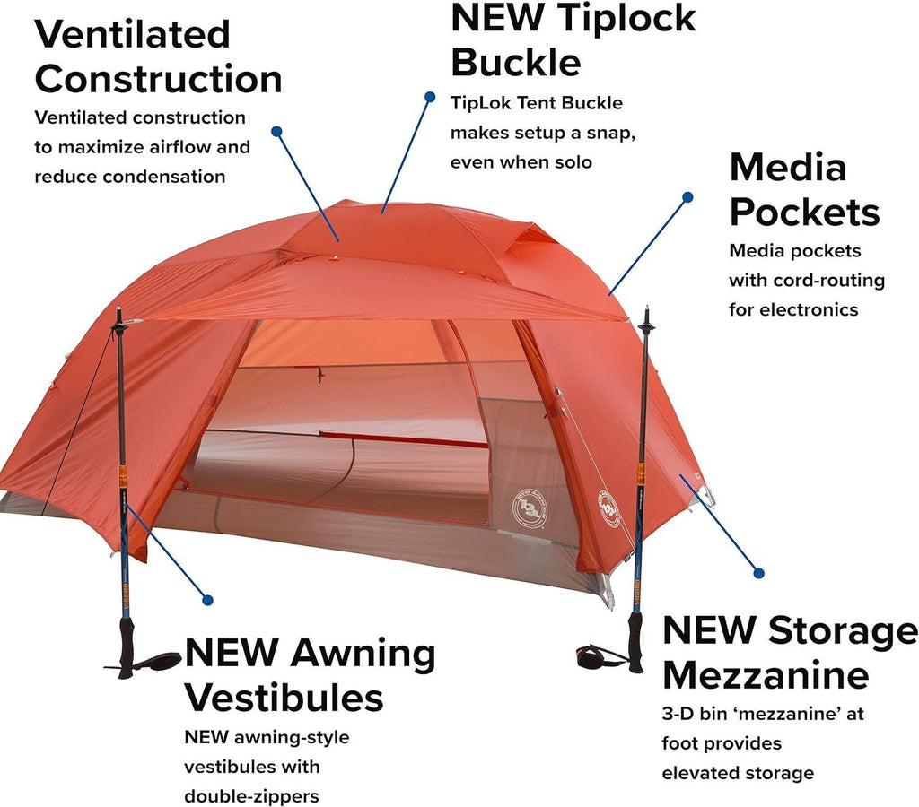 Big Agnes Copper Spur HV UL2 Orange 2 Person Tent Brand New - AllSportsWearUSA