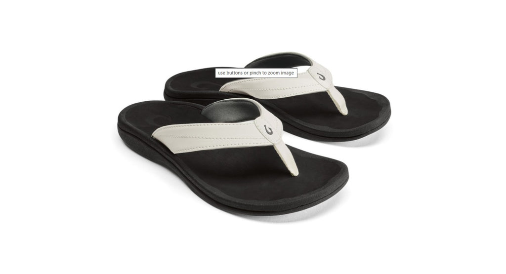 OluKai Women's Sandals Ohana Bright White/Black 20110-WB40