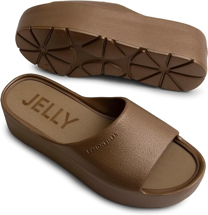 Lemon Jelly Womens Platform Sandals Bronzo Metal Super Lightweight SlipOn - AllSportsWearUSA