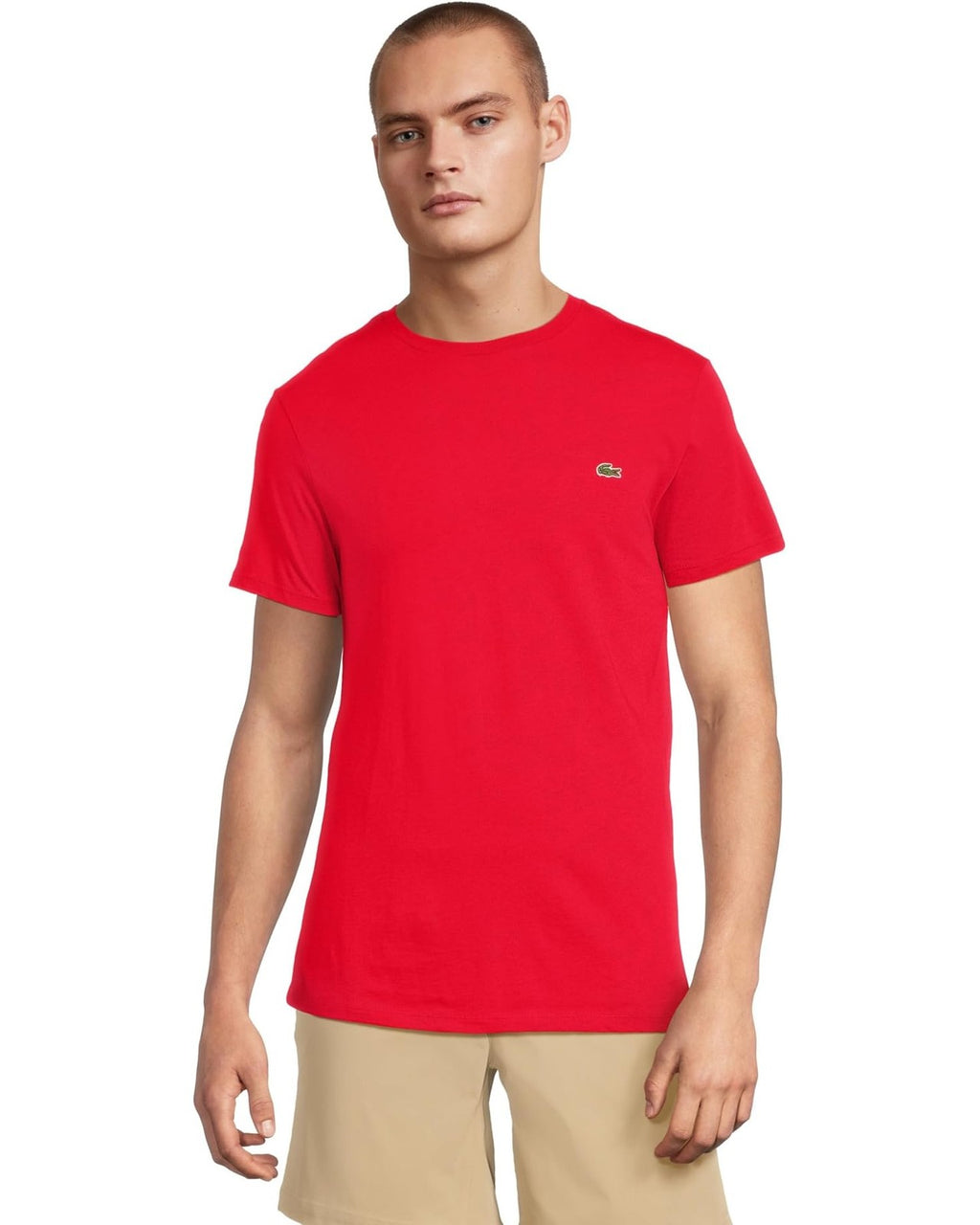 Lacoste Men's Short-Sleeve Pima Jersey Crewneck T-Shirt TH6709-240 Red