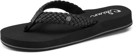 Cobian Womens Braided Bounce BRB10001 BLACK Flip Flop Sandal Brand New - AllSportsWearUSA