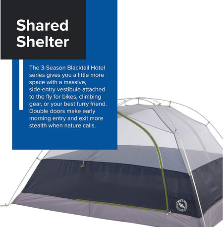 Big Agnes Blacktail Hotel 3 Person Green/Gray Camping Backpacking Tent Brand New - AllSportsWearUSA