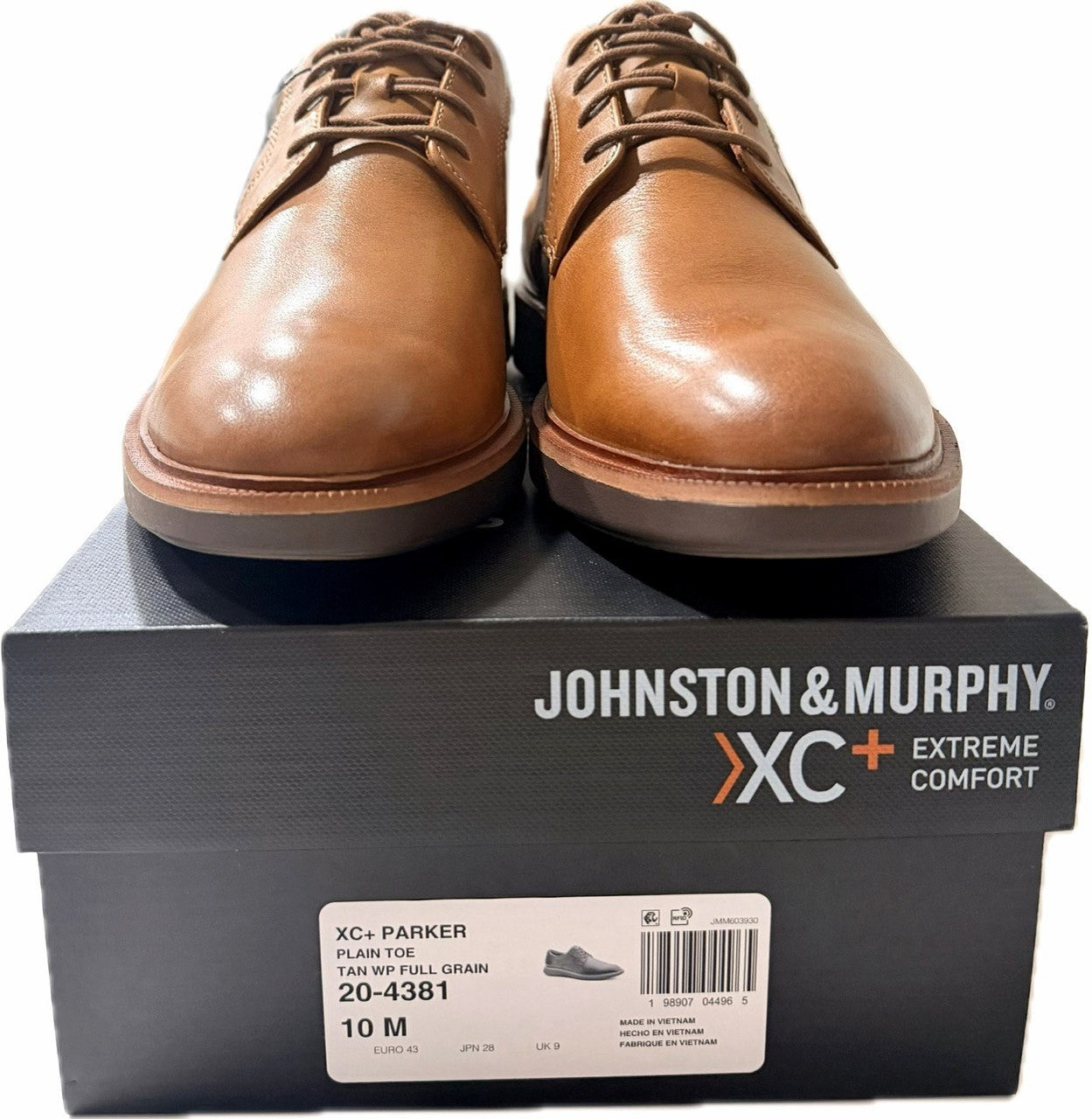 Johnston & Murphy Men's XC Parker Plain Toe Dress Shoes 020-04381 Tan