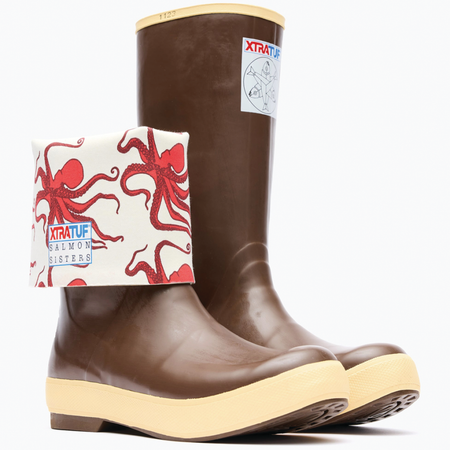 Xtratuf  Women's Salmon Sisters Legacy Boots 7 Copper/Tan Octopus Print 22490