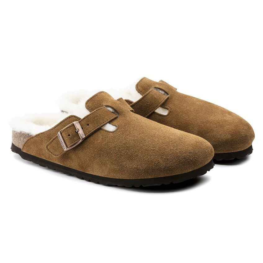 Birkenstock Boston Shearling Suede Leather  1001140  Mink