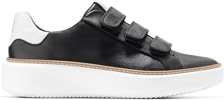 Cole Haan Womens Grandpro Topspin Triple Strap Sneaker Black/ White W30409 - AllSportsWearUSA