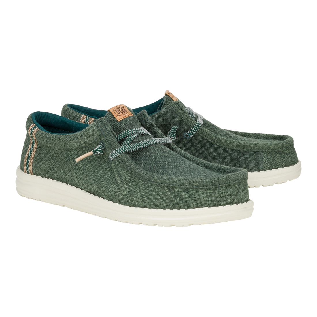 Hey Dude Mens Wally Jute Sea Green 43085-336 Brand New - AllSportsWearUSA