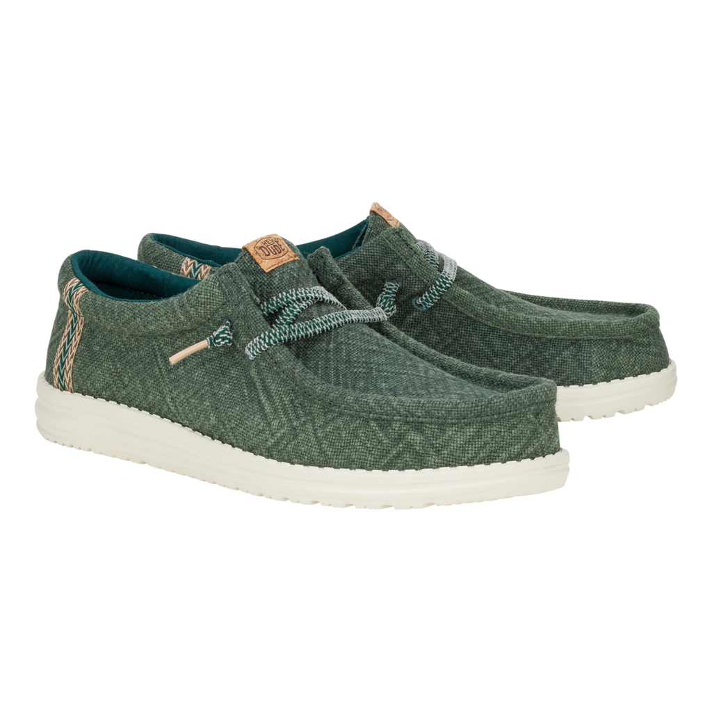 Hey Dude Mens Wally Jute Sea Green 43085-336 Brand New - AllSportsWearUSA