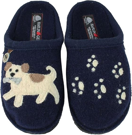 Haflinger Fido Navy Slippers 313105-70