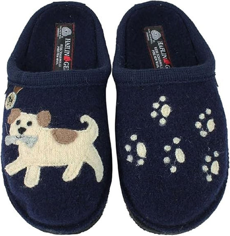 Haflinger Fido Navy Slippers 313105-70