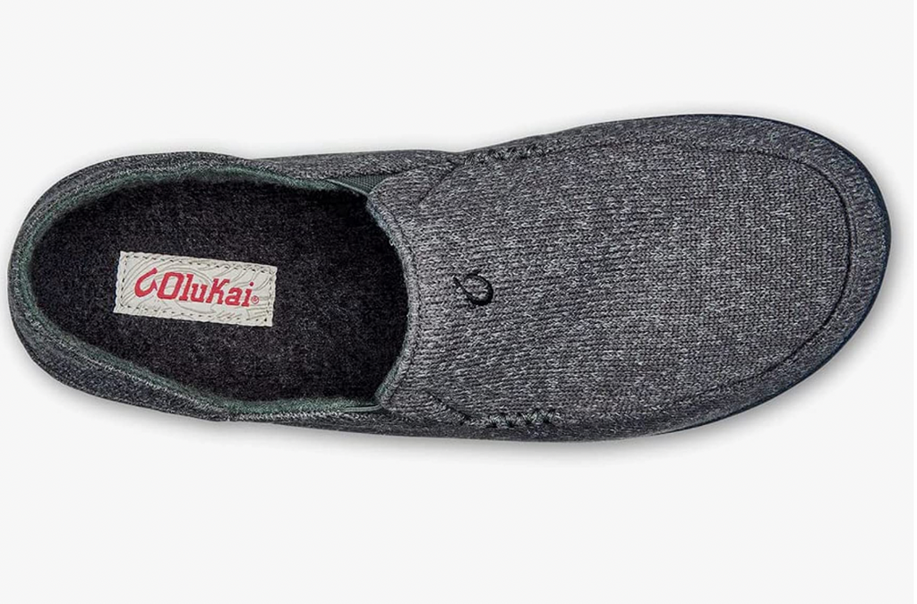 OLUKAI Moloa Hulu Men's Dark Shadow Wool-Blend Slippers - AllSportsWearUSA