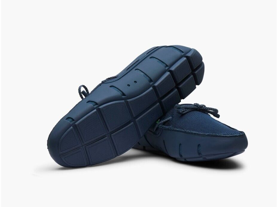 SWIMS Mens 8 Braided Lace Lux Loafers Navy Blue 21215-002 BRAND NEW - AllSportsWearUSA