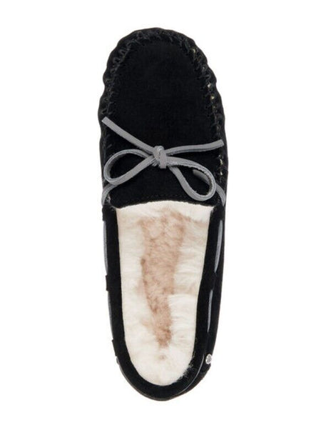 New EMU Australia Sheepskin Amity Moccasin W10555 Black Brand new - AllSportsWearUSA