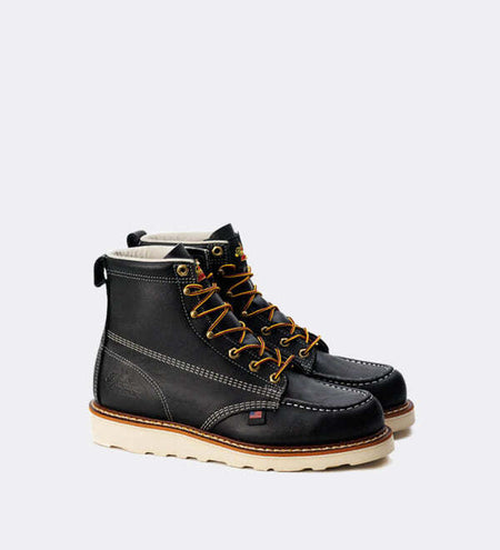 Thorogood American Heritage 6" 814-6201 Black Moc Toe Work Boots for Men