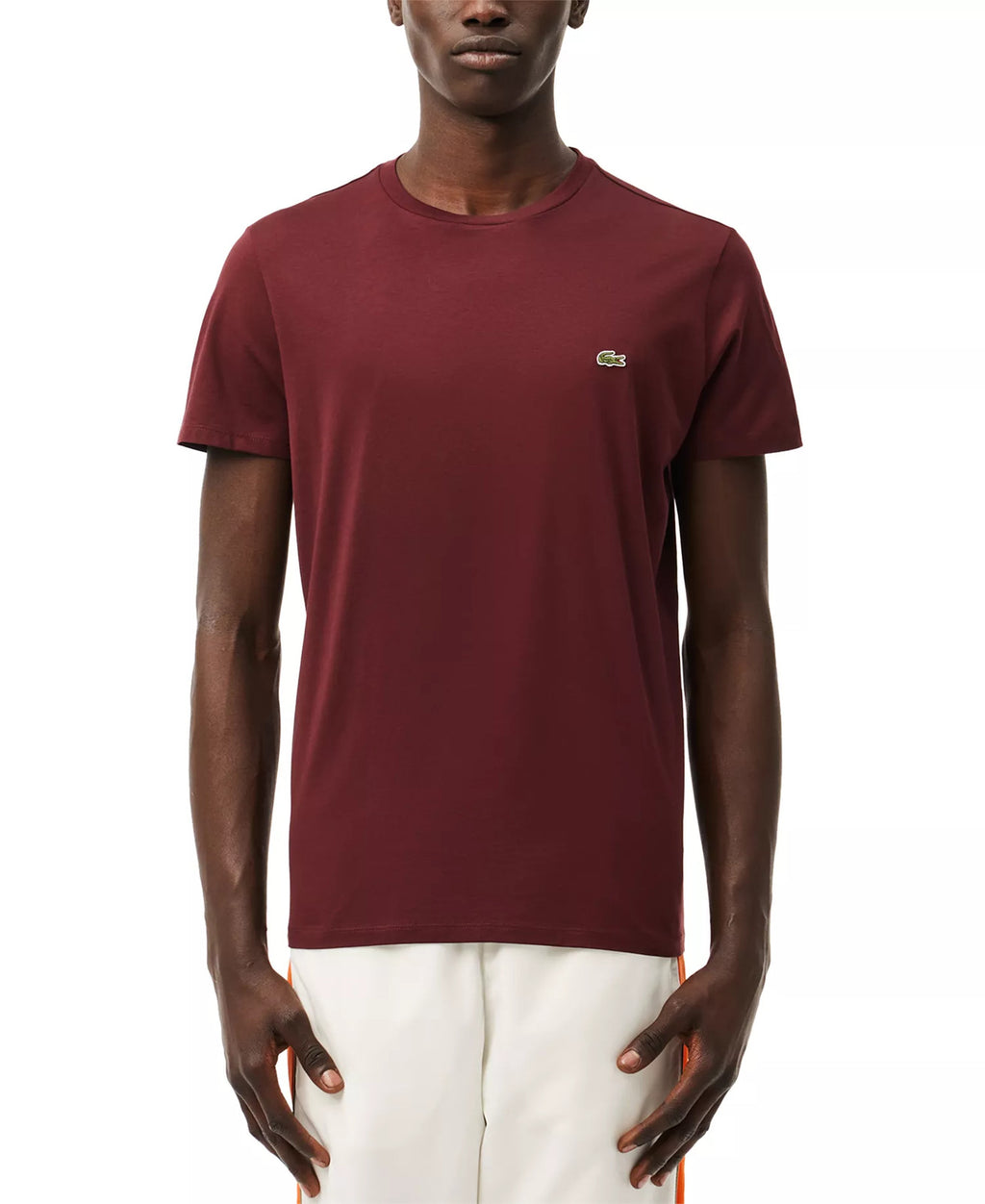 Lacoste Men's Regular-Fit Pima Cotton Crewneck T-Shirt TH6709 Bordeaux Dark