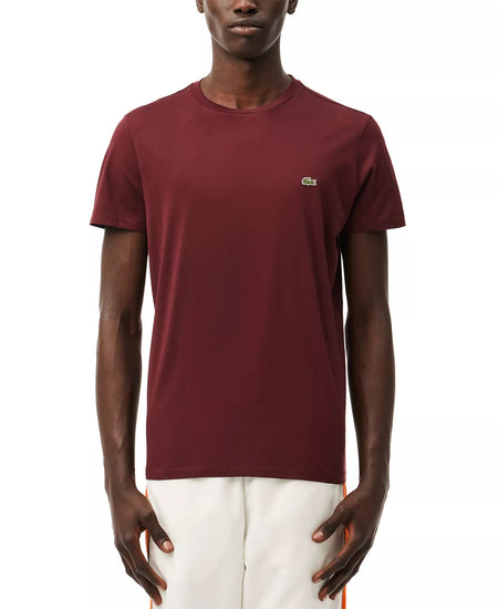 Lacoste Men's Regular-Fit Pima Cotton Crewneck T-Shirt TH6709 Bordeaux Dark