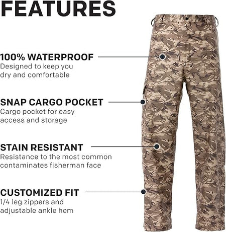Grundens Men’s Neptune Fishing Pants 10078-20 Refraction Camo Stone