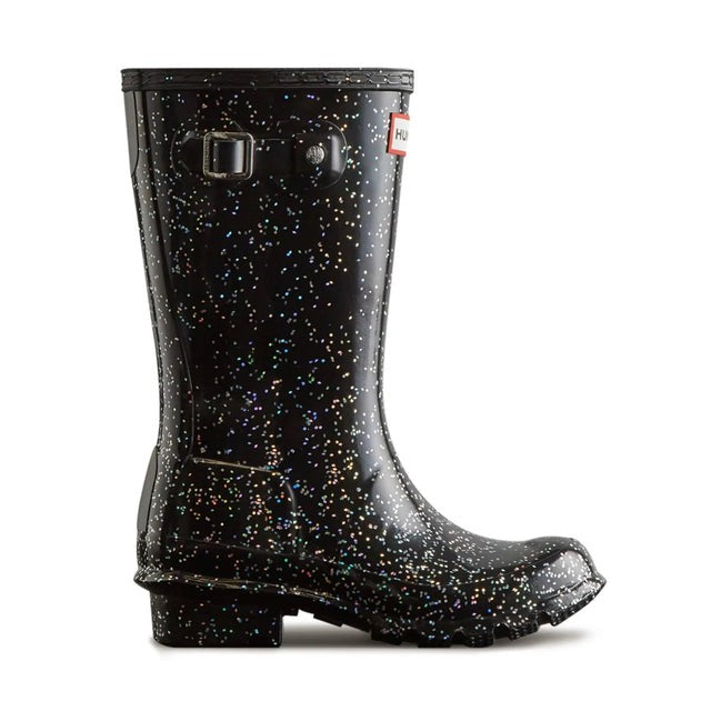 Hunter Big Kids Original Giant Glitter Rain Boots JFT6075RGT-HBL01 Black