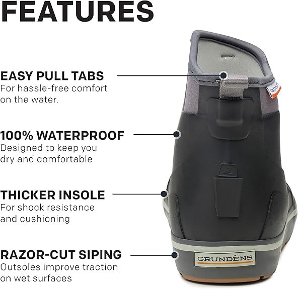 Grundens Deck Boss Ankle Boot Black 60008-001 Men's Brand New