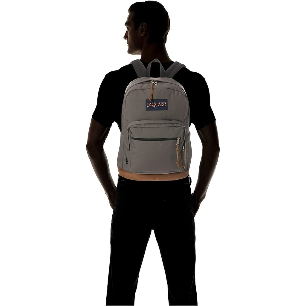 JanSport Right Pack Backpack Travel,Work Laptop Bookbag Leather Bott 32L